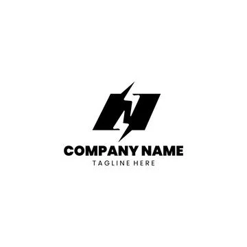 Letter N bolt logo Design vector Illustrazione stock