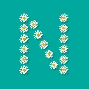 Letter N from chamomile Stock Illustration