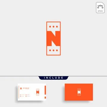 Letter N Chat Logo Template Vector Design Stock Illustration