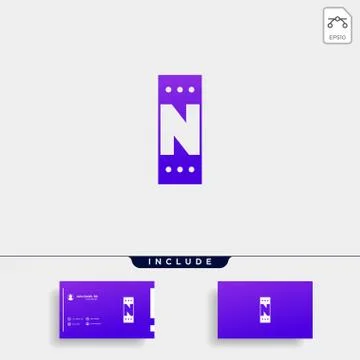 Letter N Chat Logo Template Vector Design Stock Illustration