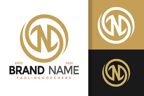 Letter N Circle Logo Design Element Stock Vector Illustration Template Stockillustratie