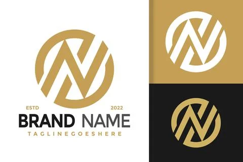 Letter N Circular Creative Logo Design, brand identity logos vector, modern l Ilustração Stock