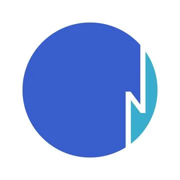 Letter N Circular Logo Design Stock Illustration