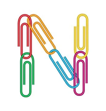 Letter n with clips Stock Illustration
