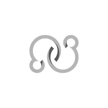 Letter n cloud simple ribbon linked logo vector Stock Illustration