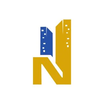 Letter N Construction Icon for Building and Engineering Industry Stock Illustration