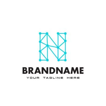 Letter N dot network connection logo Design Template Stock-Illustration