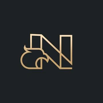 Letter N Eagle Logo , Initial Premium Design Stock Illustration