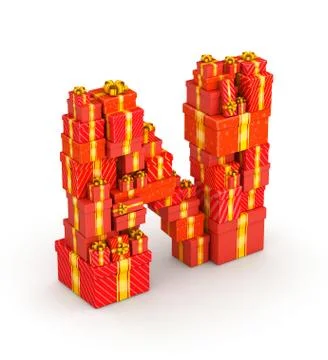 Letter N from gifts Illustrazione stock