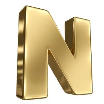 Letter n from gold solid alphabet イラスト素材