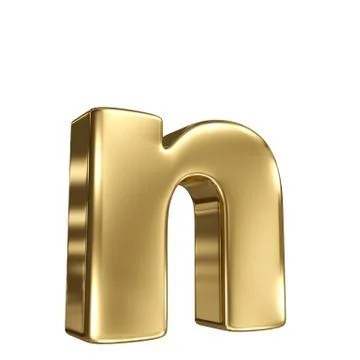 Letter n from gold solid alphabet Illustrazione stock