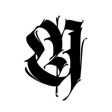 Letter N, in the Gothic style. Vector. Alphabet. Calligraphy and lettering. M Stock Illustration