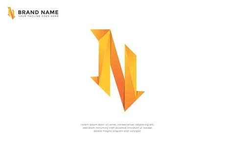 Letter N Gradient Logo Stock Illustration