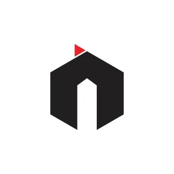 Letter n hexagonal arrow geometric logo Stock Illustration