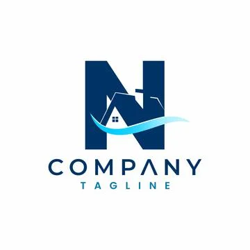 Letter N House Logo , Initial Home Logo Stock Illustration