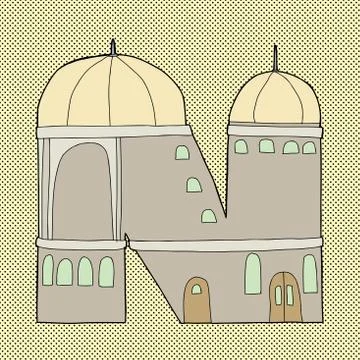 Letter n icon Stock Illustration