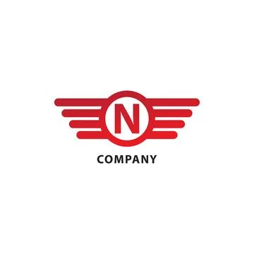 Letter N Initial Abjad Logo Design Template. Isolated On White Background. .. Illustrazione stock