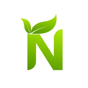 Letter N with leaf element, Ecology concept Stock Illustration