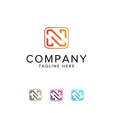 Letter N logo design vector, initial letter N logo designs, N Logo Template Stock Illustration