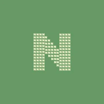 Letter N logo with pixel pattern イラスト素材
