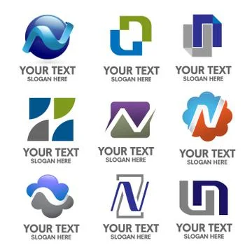 Letter N logo set Illustrazione stock