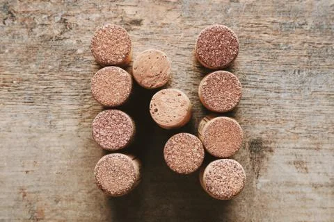 Letter N made from corks Stock Photos