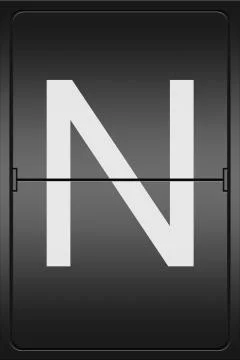 Letter n on a mechanical leter indicator Stock Illustration