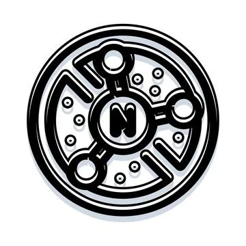 Letter n in molecular circular technology icon Illustrazione stock