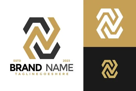 Letter N monogram logo design vector symbol icon illustration Illustrazione stock