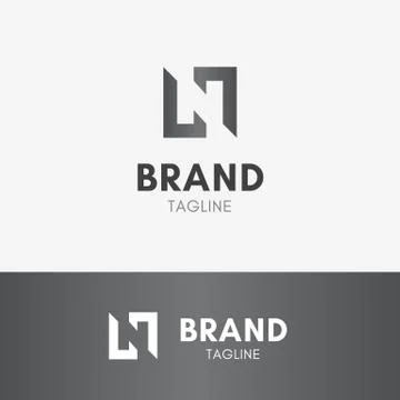 Letter N Negative Space Logo Stock Illustration