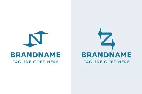Letter N or Z Pickaxe Simple Logo, symbolizing effort, progress, and determ.. Ilustração Stock