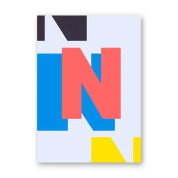 Letter N poster Stock Illustration