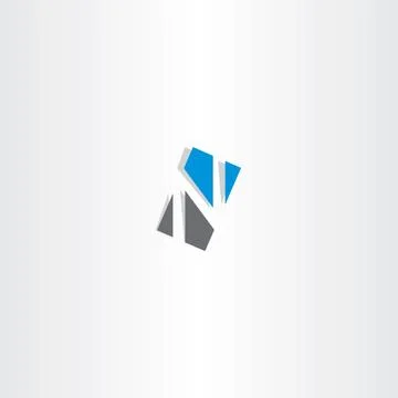 Letter n rectangle logo sign Stock Illustration