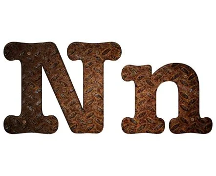 Letter n rusty metal. Stock Illustration