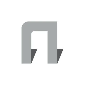 Letter n shadow logo vector Stock Illustration