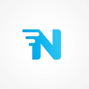 Letter N shape streaking with fluid effect. Initial alphabet logo design te.. Ilustración de archivo