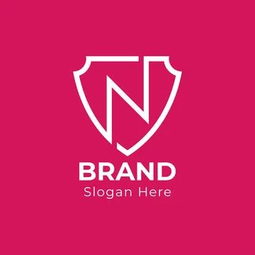 Letter N shield logo design template. Stock Illustration