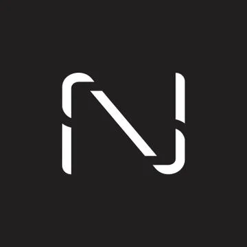 Letter n simple thin line geometric logo vector Stock Illustration