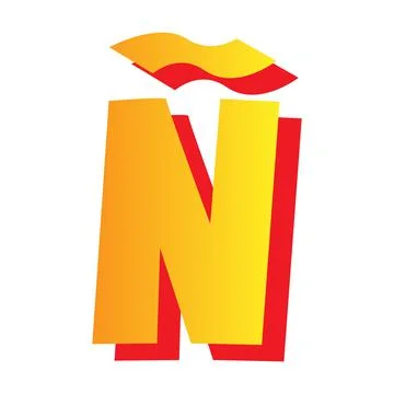 Letter n spanish, comic style typeface with transparent background Stock Illustration