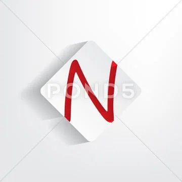 Letter n as a sticker Stock Illustration