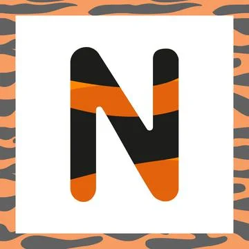 Letter N with tiger pattern Stock-Illustration