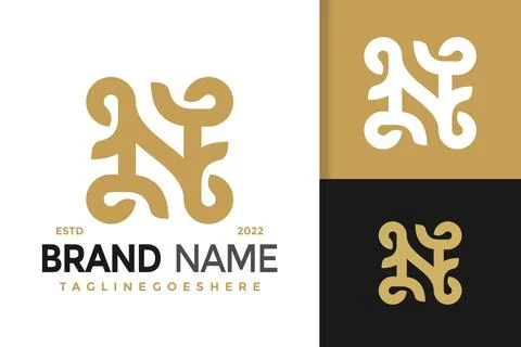 Letter N Unique Logo Design, brand identity logos vector, modern logo, Logo D Stock Illustration