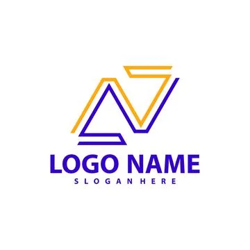 Letter N A V logo vector template, Creative Initial A V N logo design concept Illustration