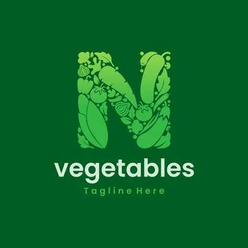 Letter N Vegetables Logo Vector Stock Illustration