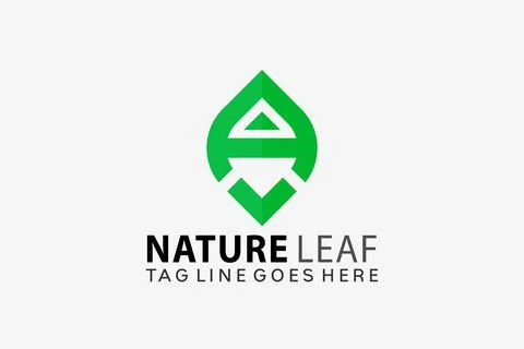 Letter A Nature Leaf Creative Logo Design Vector Illustration Template Stock Illustration
