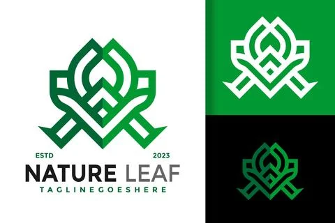 Letter A Nature leaf logo vector icon illustration イラスト素材