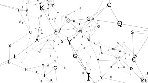 Letter network.Digital transforming design. Seamless loop. Stock Footage 97785218