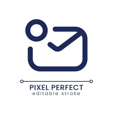 Letter notification pixel perfect linear ui icon Stock Illustration