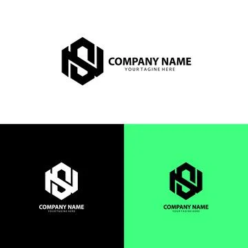 Letter NS logo design vector Stock Illustration