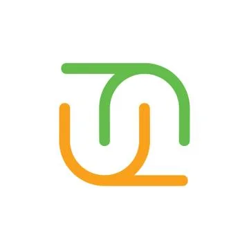 Letter nu linked line simple geometric logo vector Stock Illustration
